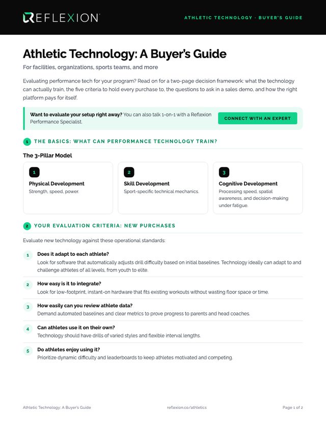 Page one of Athletic Technology: A Buyer’s Guide