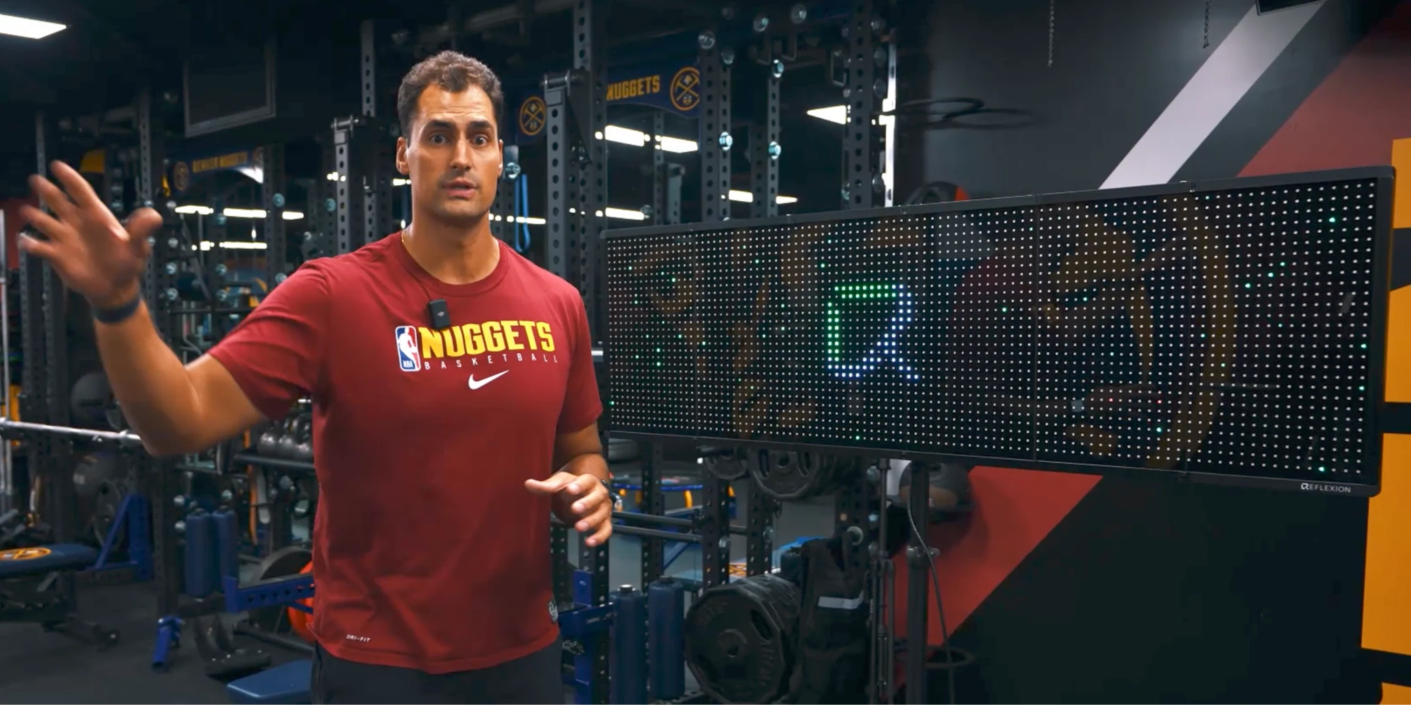 Reflexion Edge demonstration in a Denver Nuggets training room